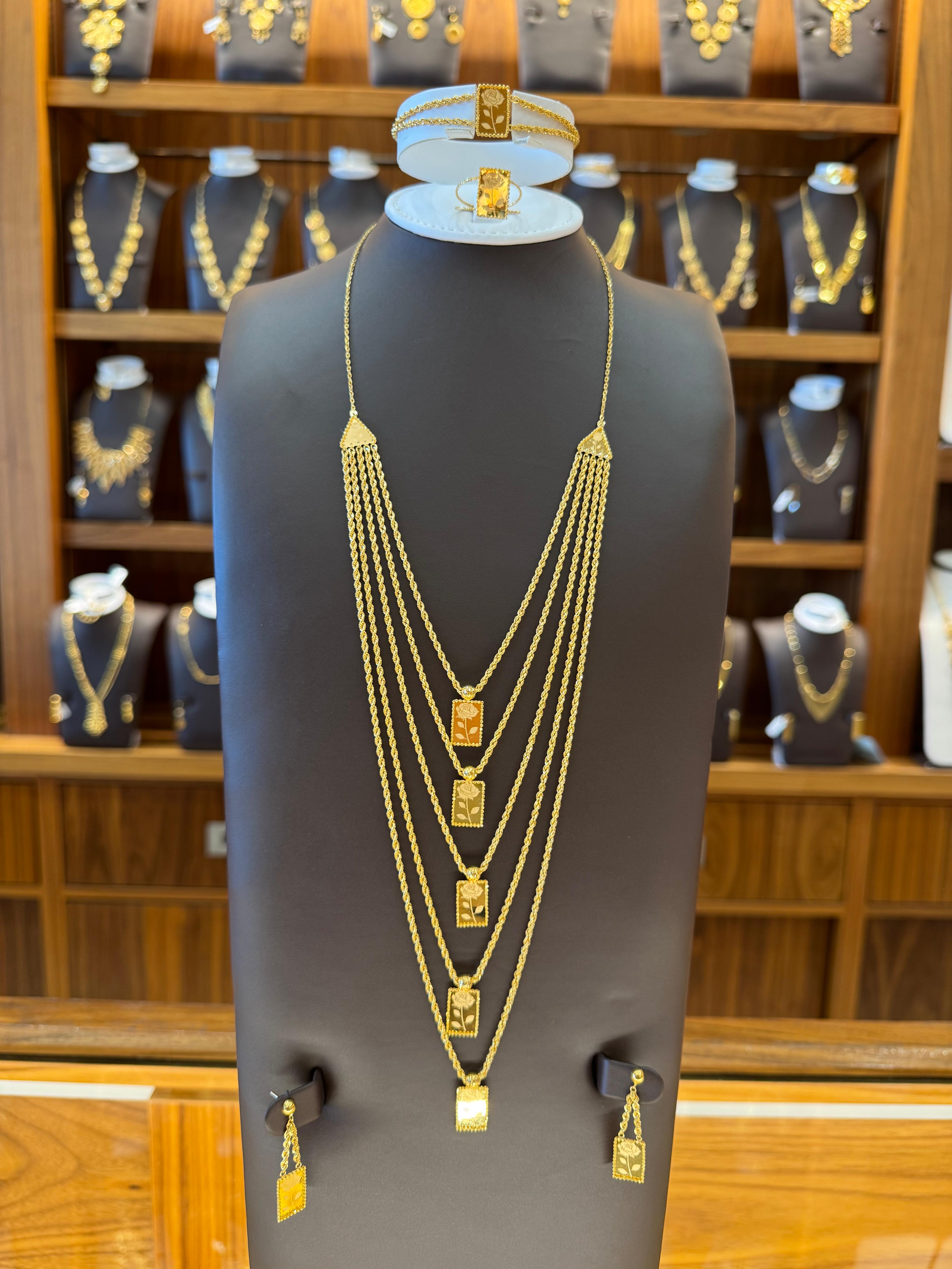 21K Gold Necklace Set 