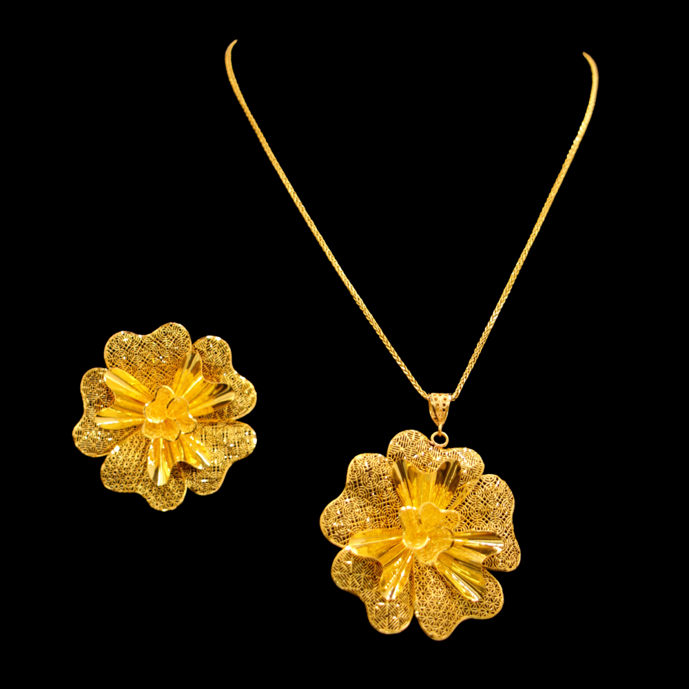 21K Gold Necklace Set   