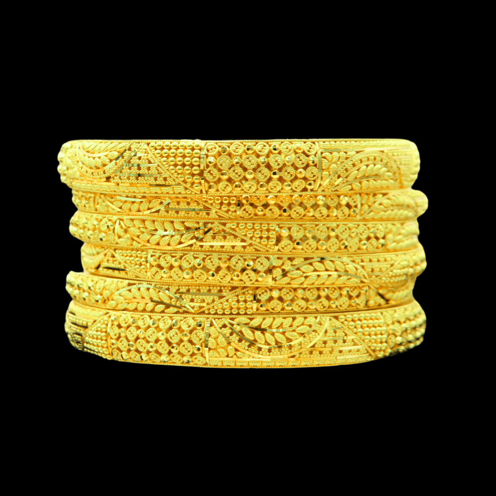 22K Gold Bangle Set, M (20), style SD33305