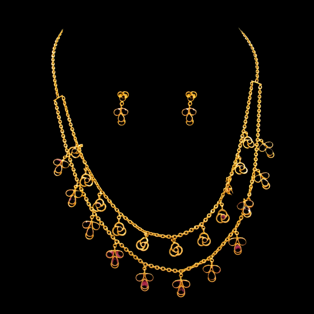22K Gold Necklace Set | SB24013