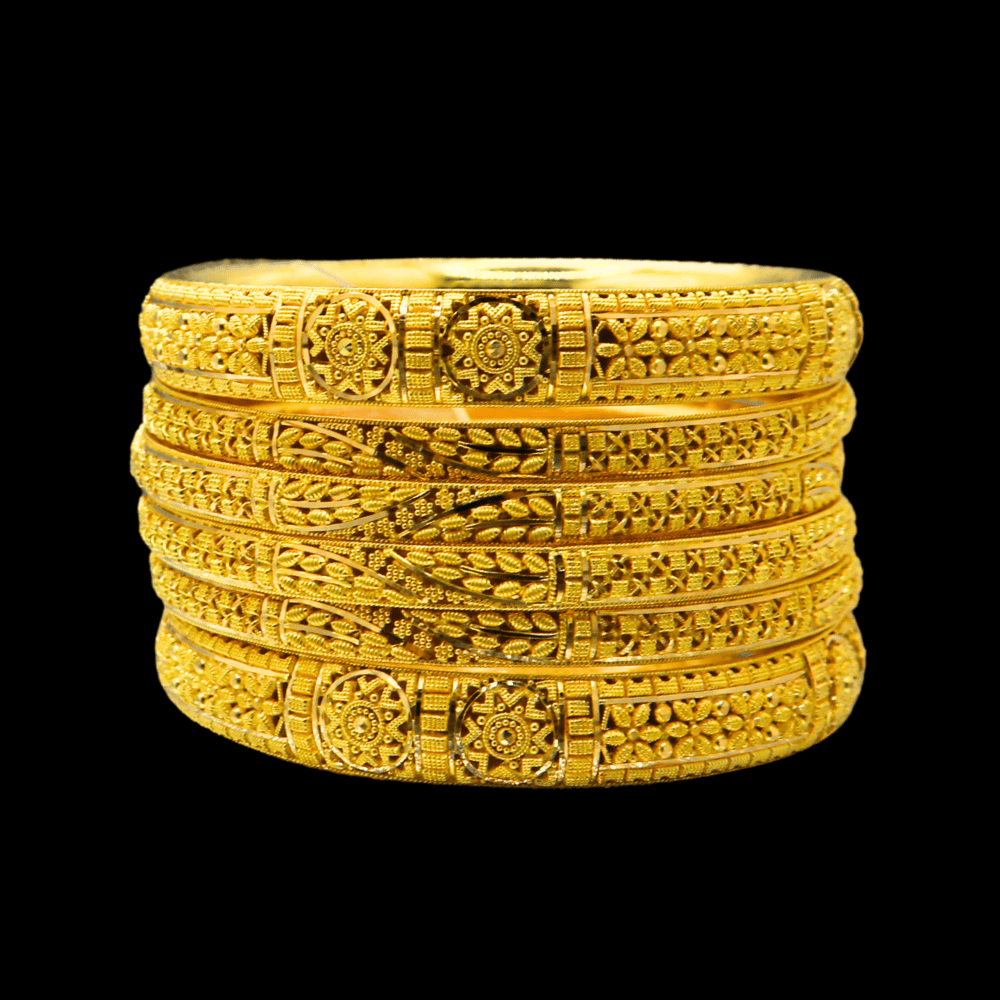 22K Gold Bangle Set (S) 