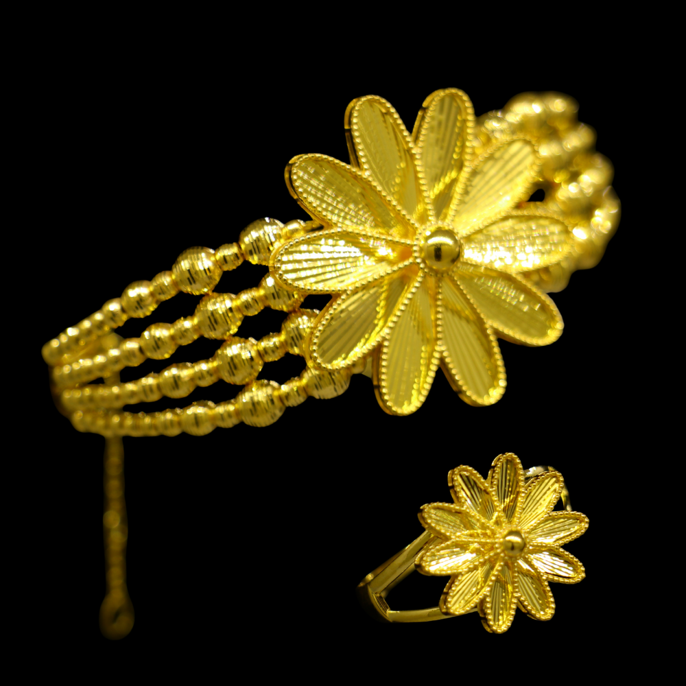 21K Gold Bangle with matching ring