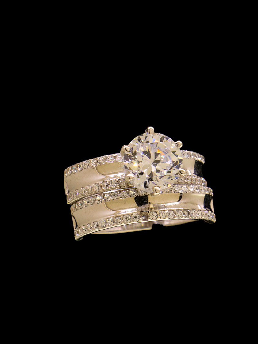 18k White Gold Bridal Ring Set