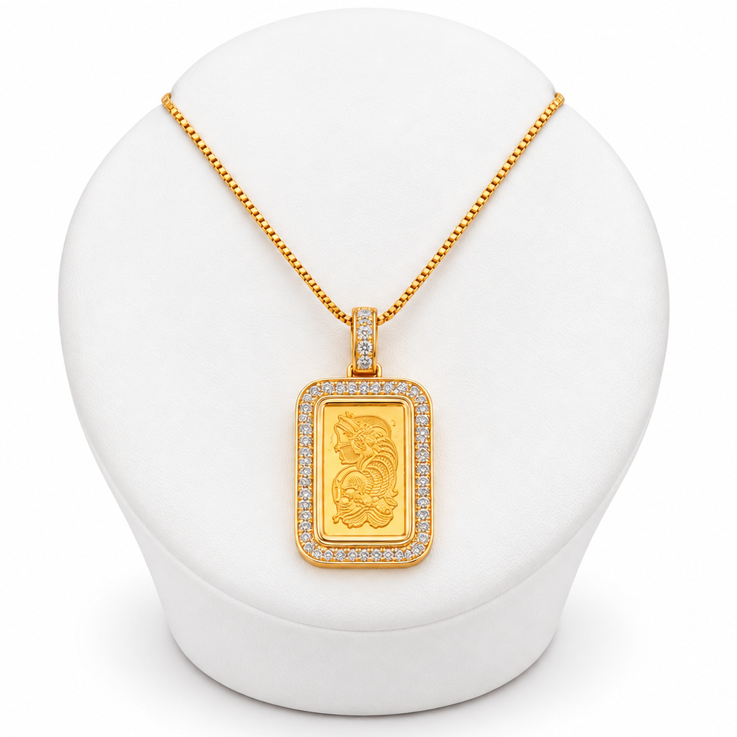 2.5g PAMP 24k GOLD BAR WITH Diamond FRAME 
