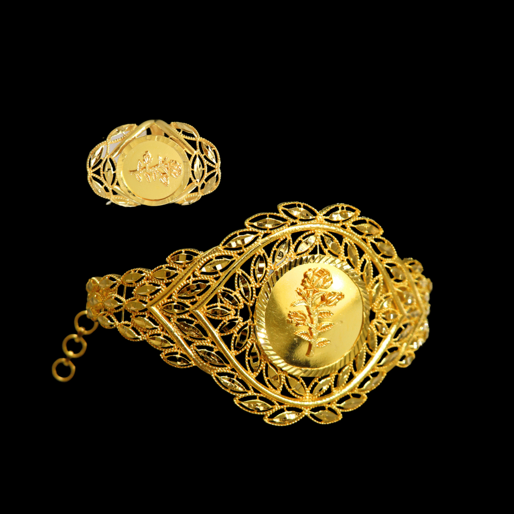 21K Gold Bangle with matching ring 
