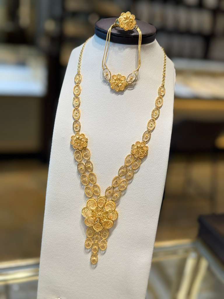 21K Gold Necklace Set  