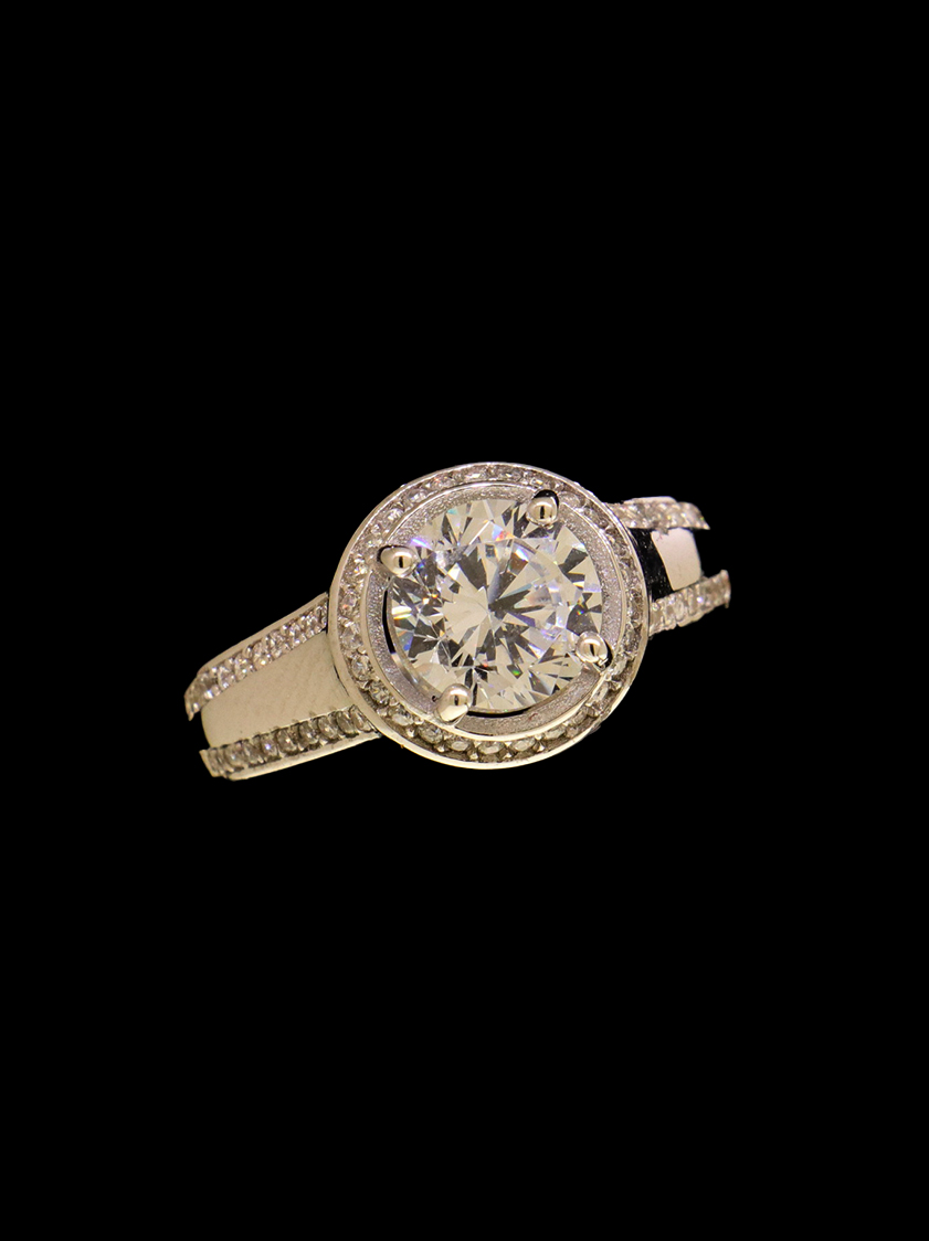 18K White Gold Bridal Ring