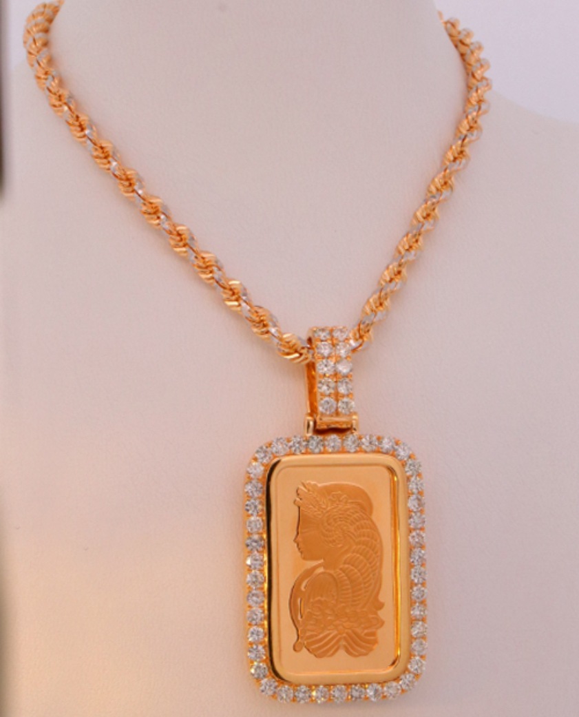 Diamond Coin Pendant Necklace