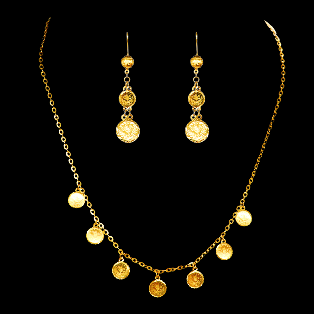 21K Gold Necklace Set    