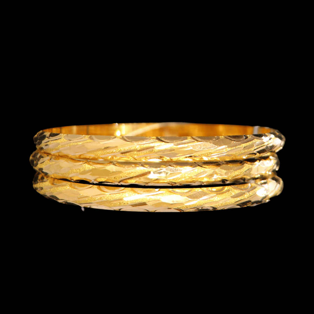 21K Gold Bangle Set, M (20), style SW33103
