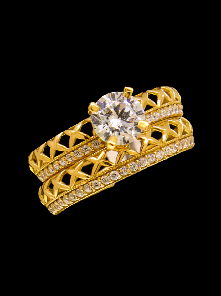 18k Gold Bridal Ring Set