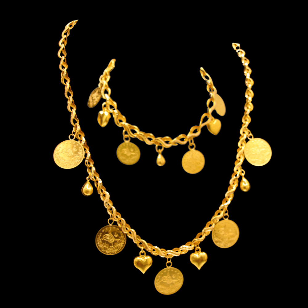 21K Gold Necklace Set  