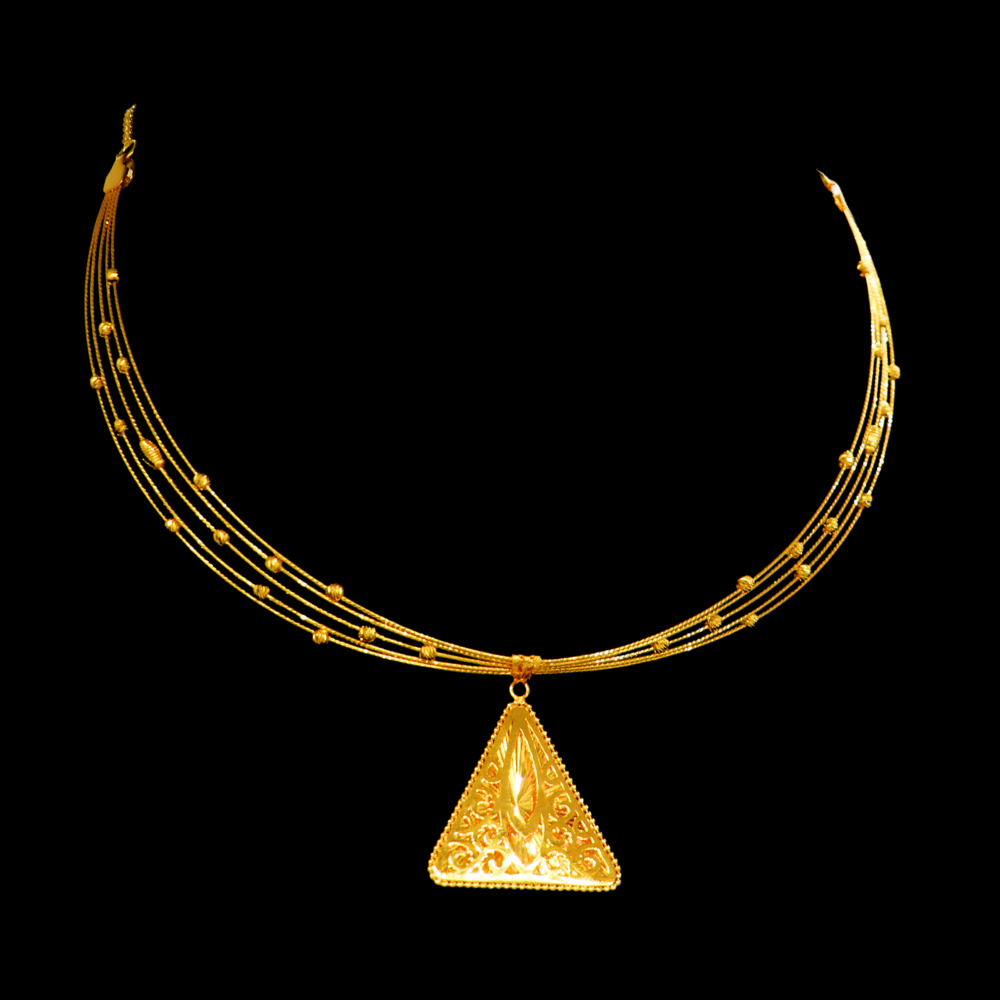 22K Short Gold Necklace - SW33454 - Yasini Jewelers