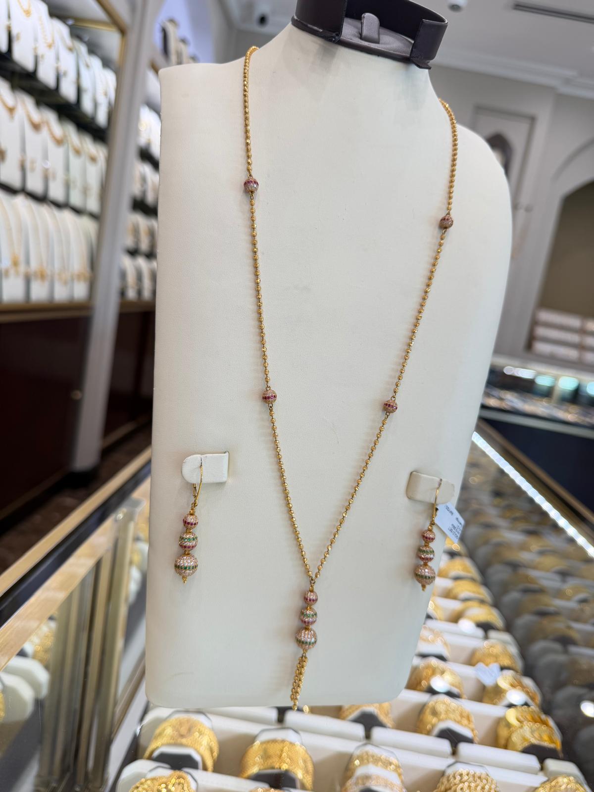 21K Gold Necklace Set     