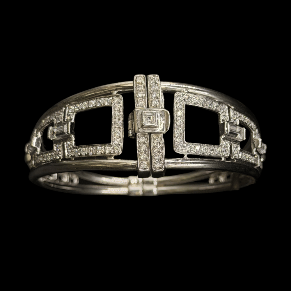 18K White Gold Bangle Bracelets 