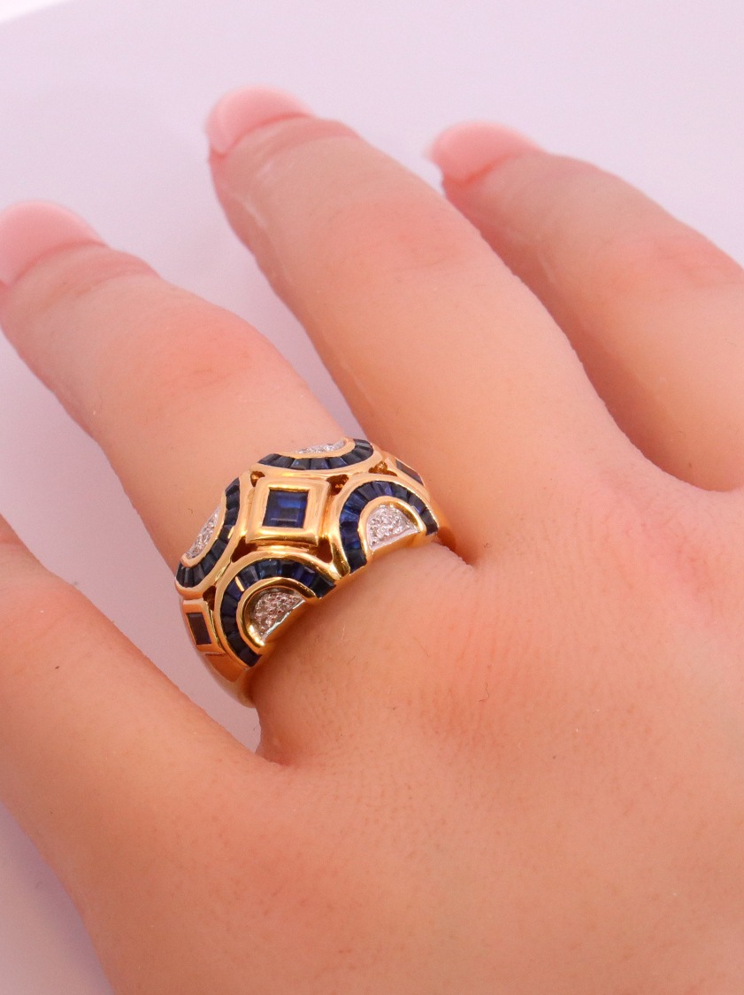 18K Fashion Ring withe sapphire 