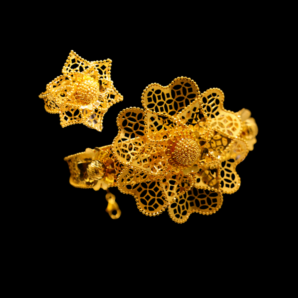 21K Gold Bangle Ring 