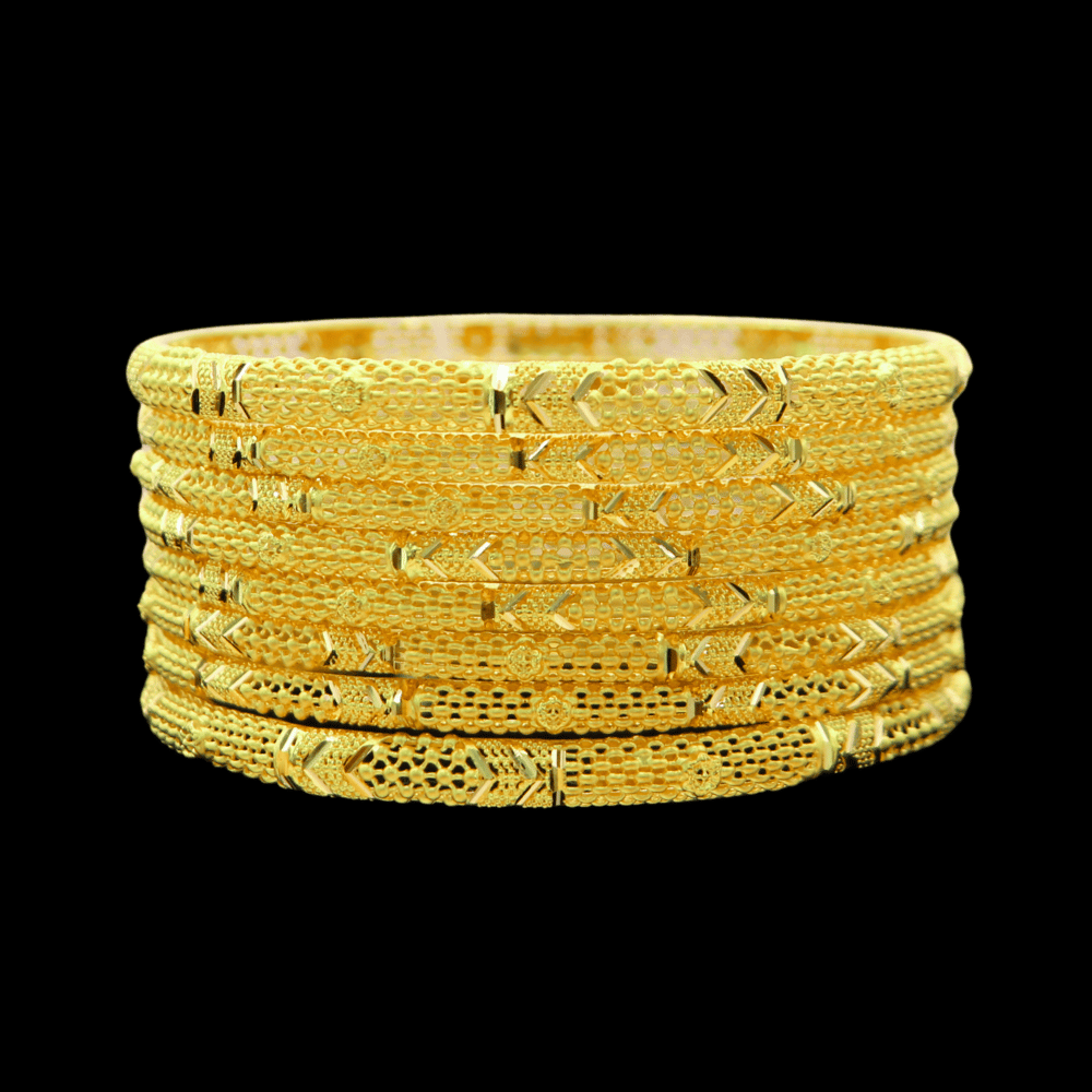22K Gold Bangle Set, M (20), style SD33300