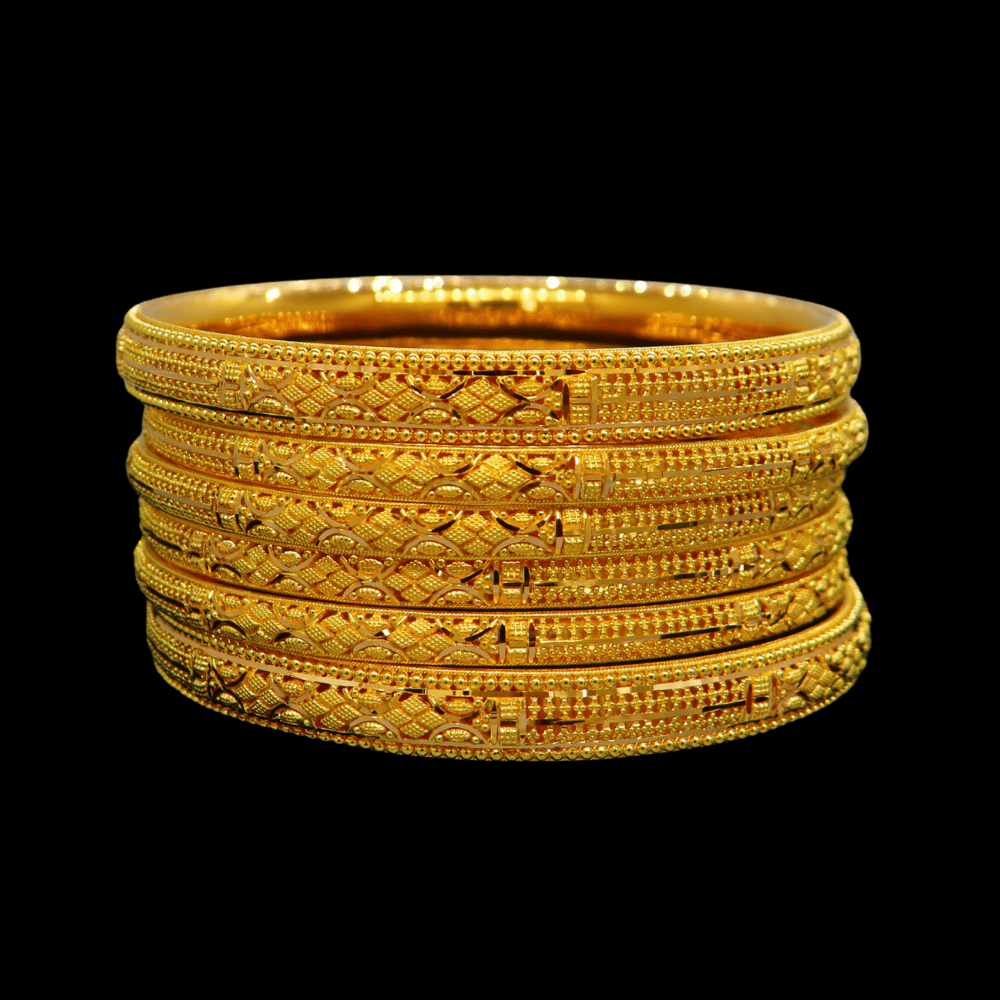 22K Gold Bangle Set, M (20), style SW33439