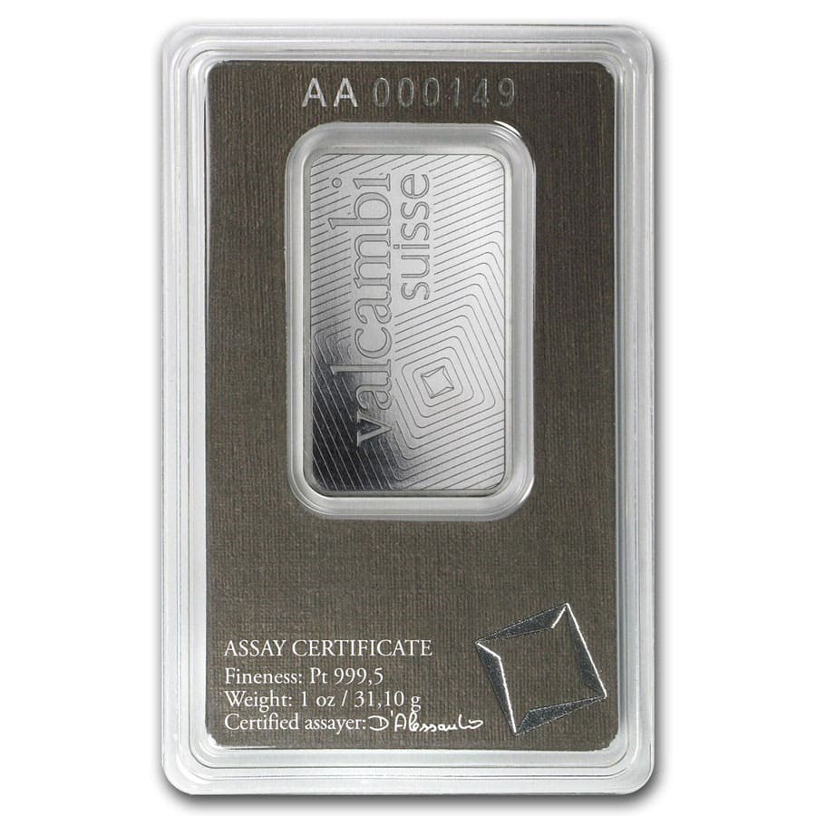 Valcambi 1 oz Platinum Bar 