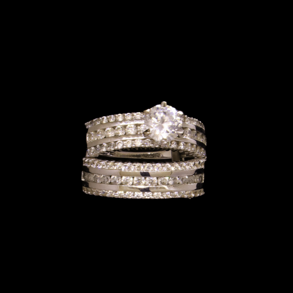 18k White Gold Bridal Ring Set 
