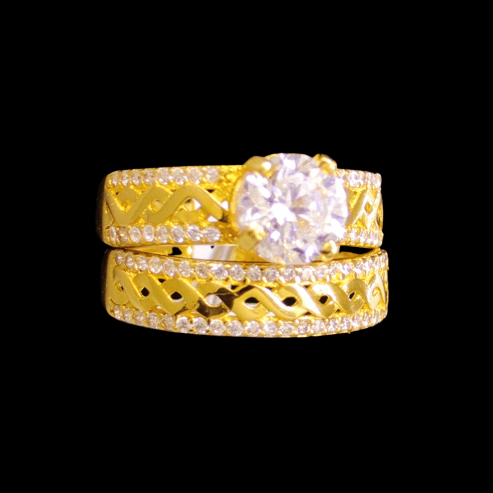 21K Gold Bridal Ring  Set 