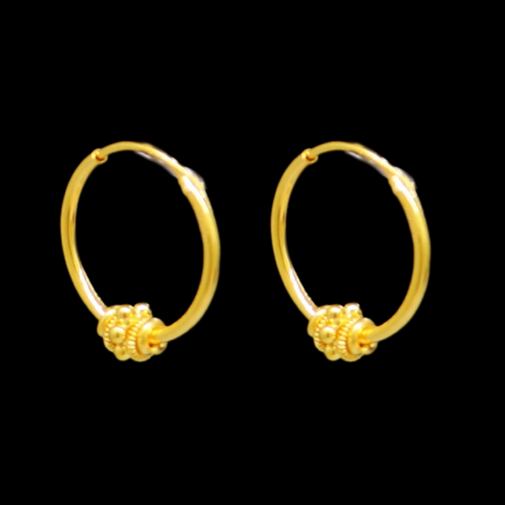 22K Gold Stud Drop Earrings - SW33375, style SW33375