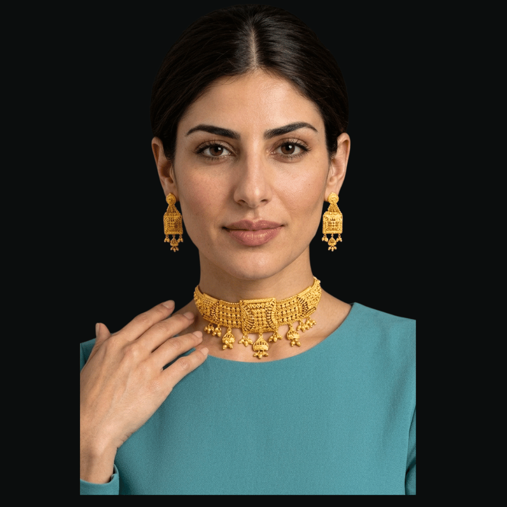 22K Gold Necklace Set    