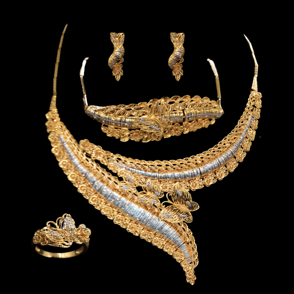21K Short Necklace Set - SW32929 - Yasini Jewelers