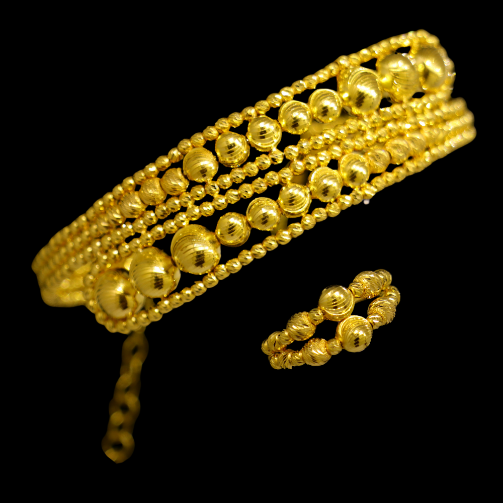 21K Gold Bangle with matching ring
