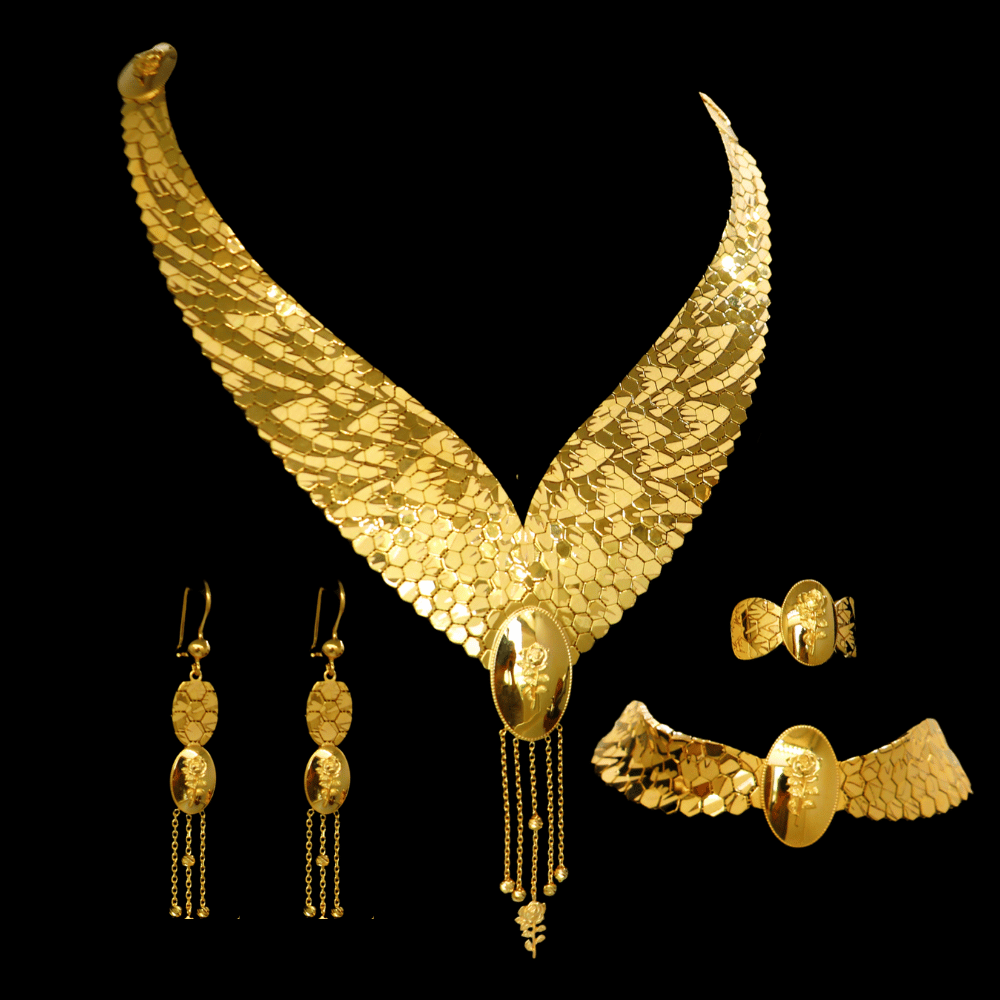 21K Gold Necklace Set      
