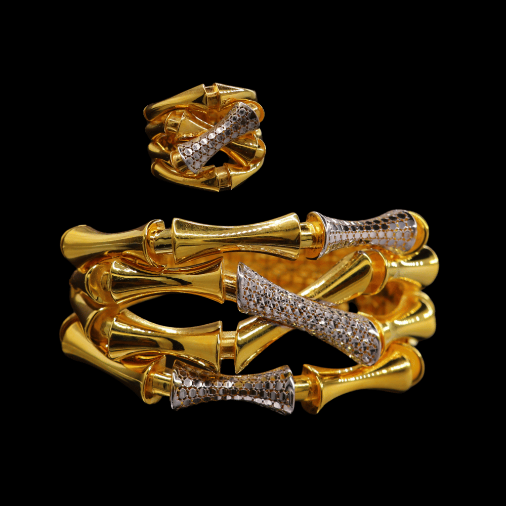 21k Gold Bangle With Ring     