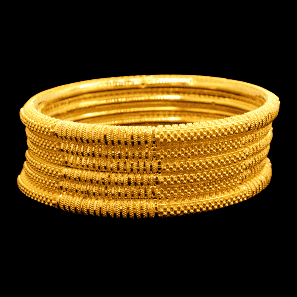 22K Gold Bangle Set (L)
