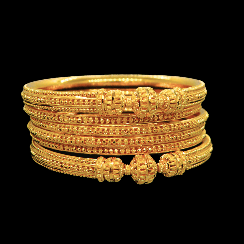 22K Gold Bangle Set, M (20), style SW33438