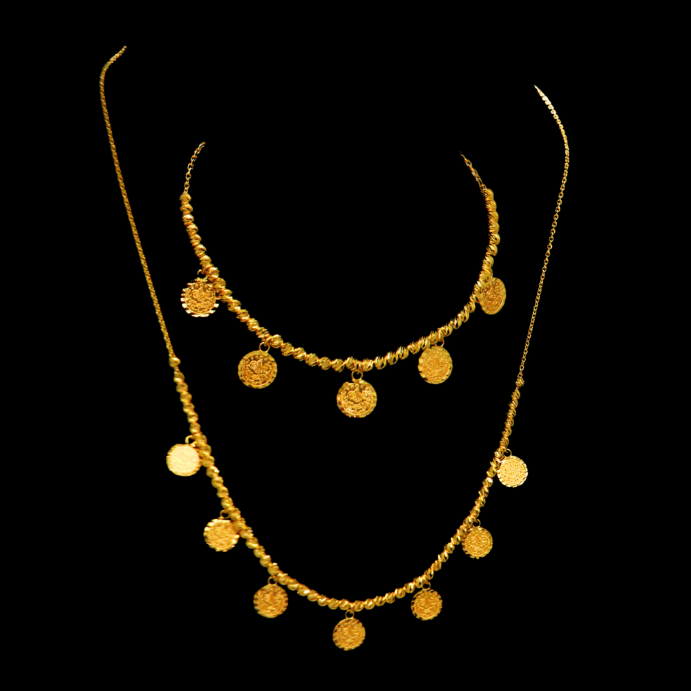 21K Gold Necklace Set      