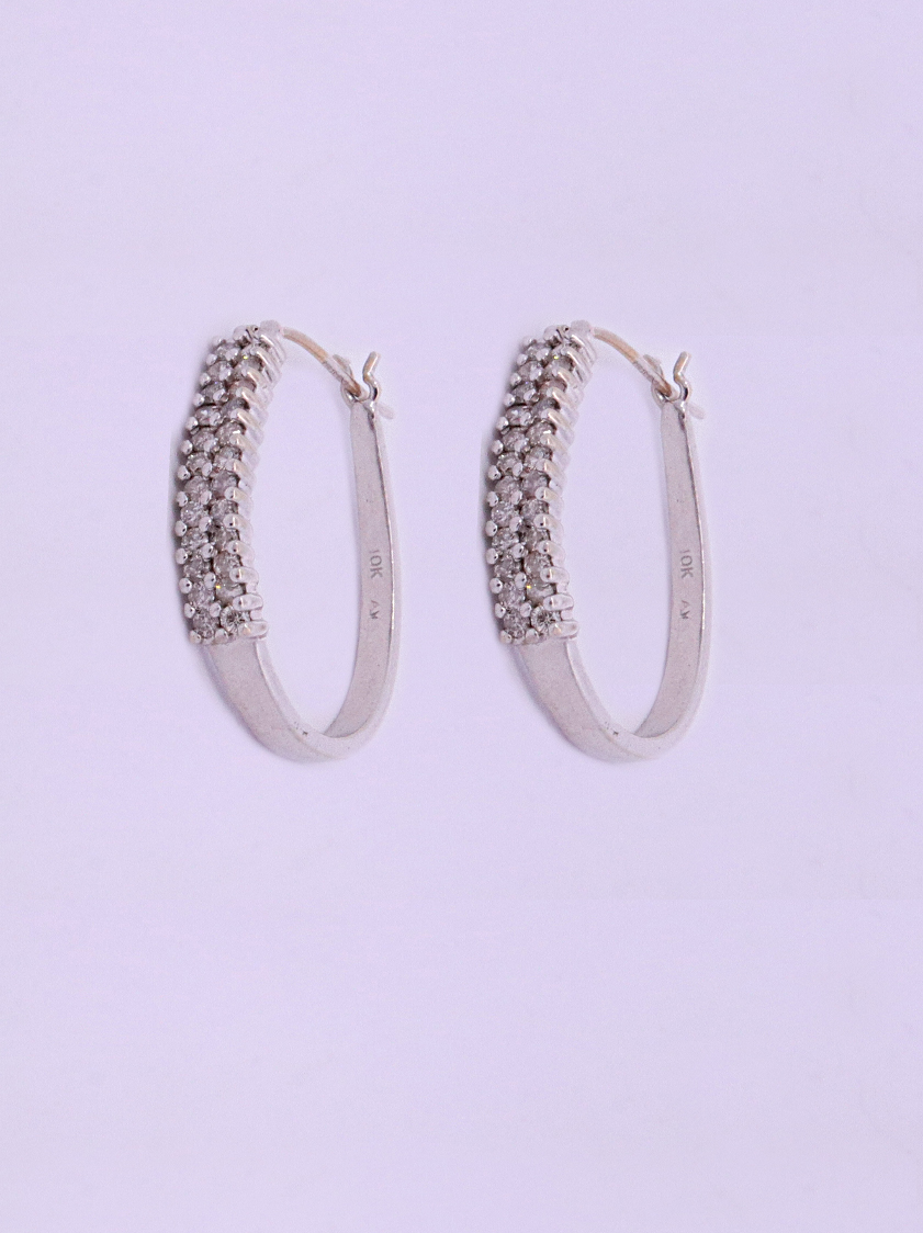 Diamond Hoop Earrings  