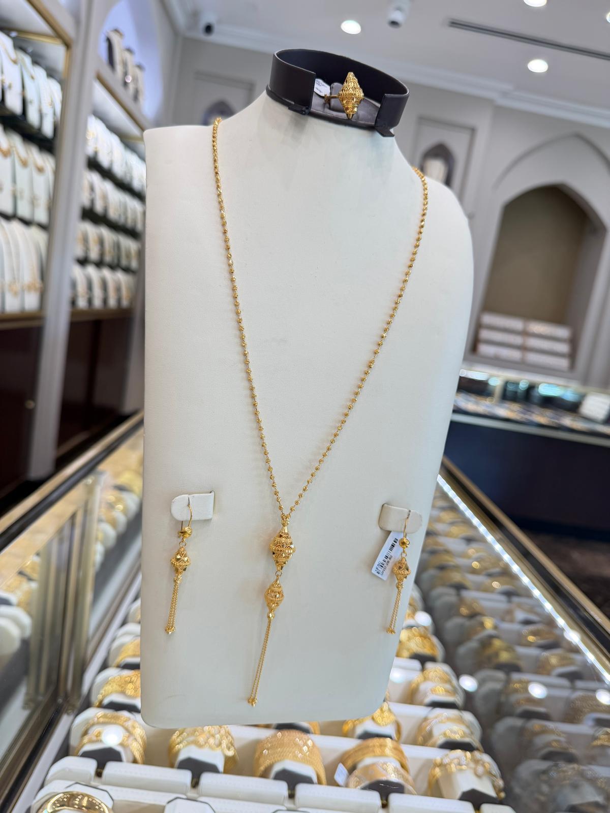 21K Gold Necklace Set    