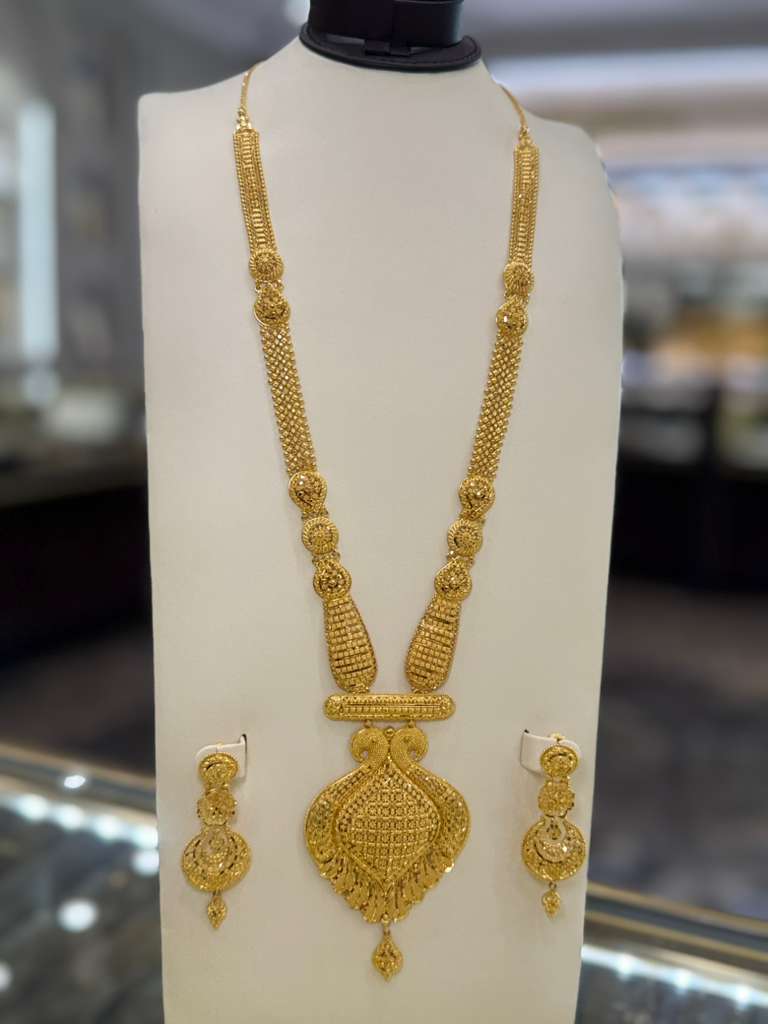 22K Long Necklace Set - SD29006 - Yasini Jewelers