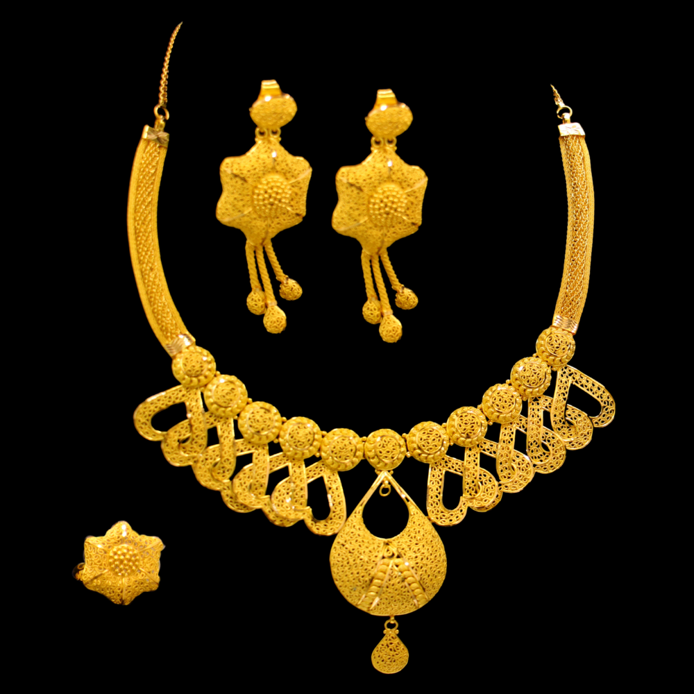 21K Gold Necklace Set | SD27276