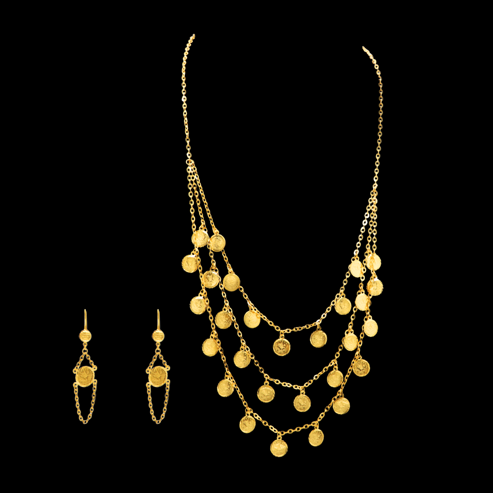 21K Gold Necklace Set   