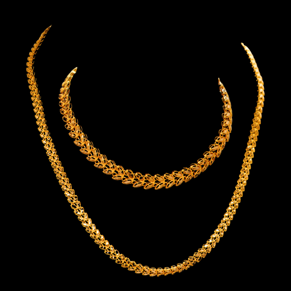 21K Gold Necklace Set   