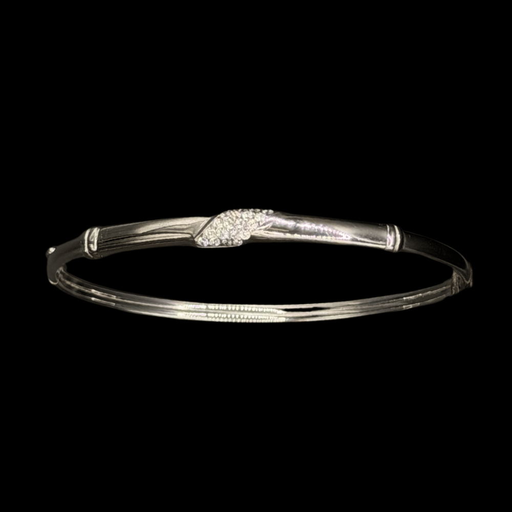 18K White Gold Bangle Bracelets 