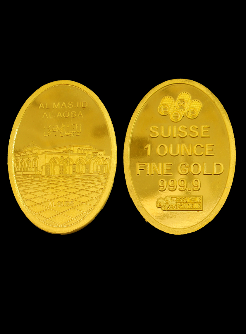 24K Gold AlQuds Oval Ounce