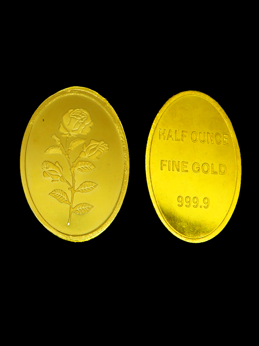 24K Gold Yasini Half Oval Ounce Bar 