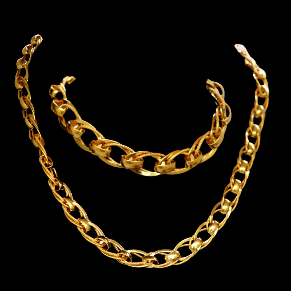 21K Short Necklace Set - SW33094 - Yasini Jewelers