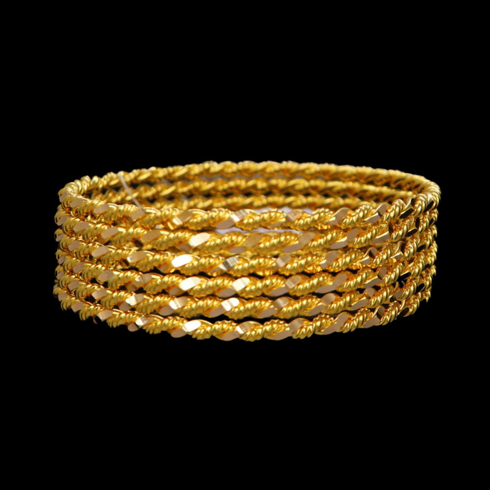 21K Gold Bangle Set, S (19), style SW33106