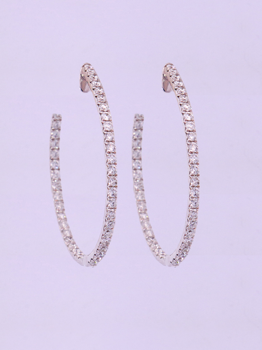 Diamond Hoop Earrings 