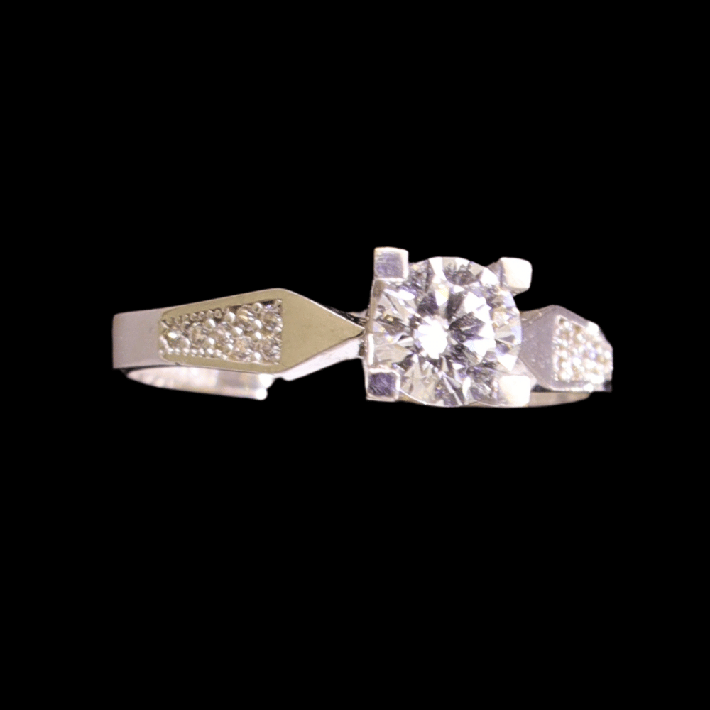 21K White Gold Bridal Ring   