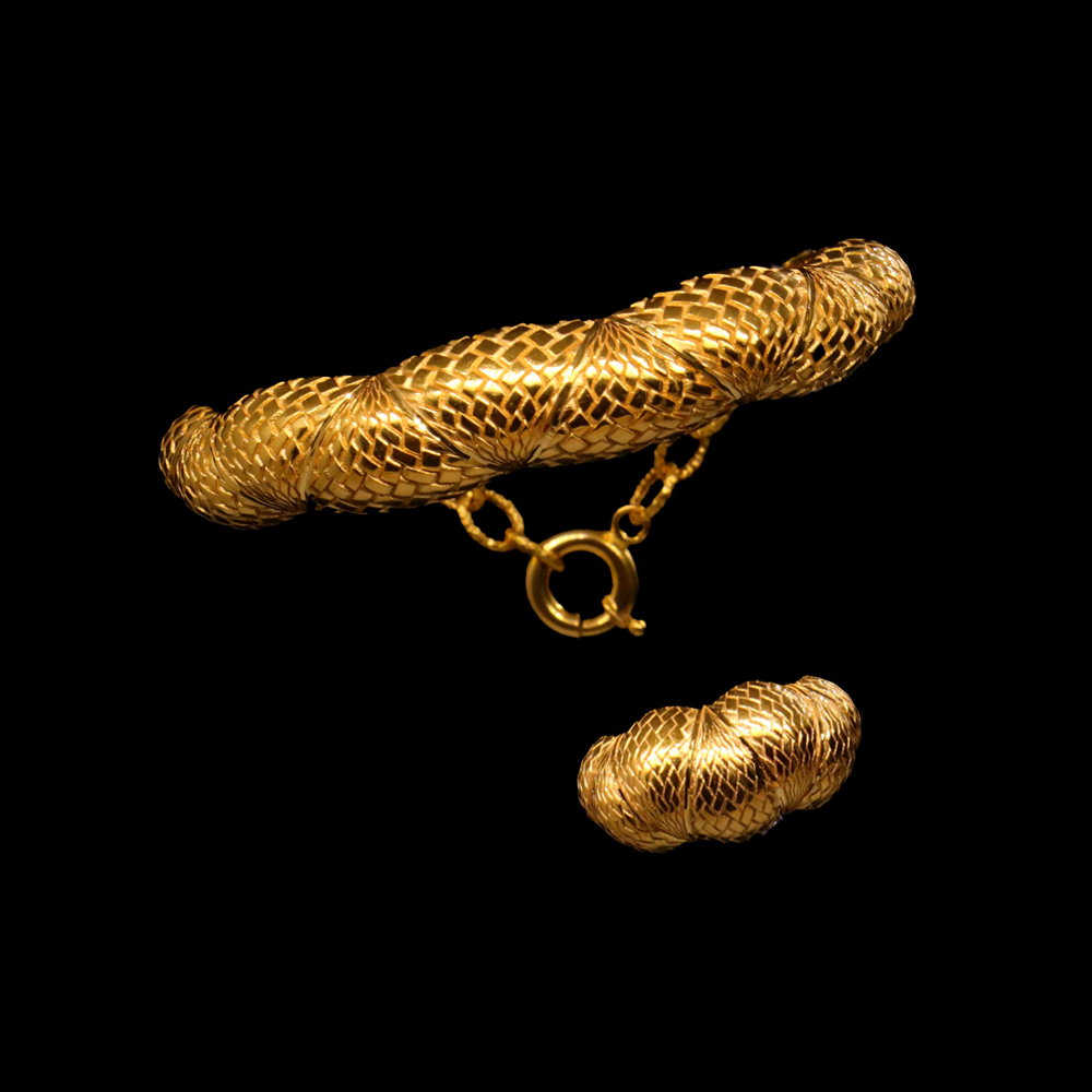 21K Gold Bangle Bracelet Set