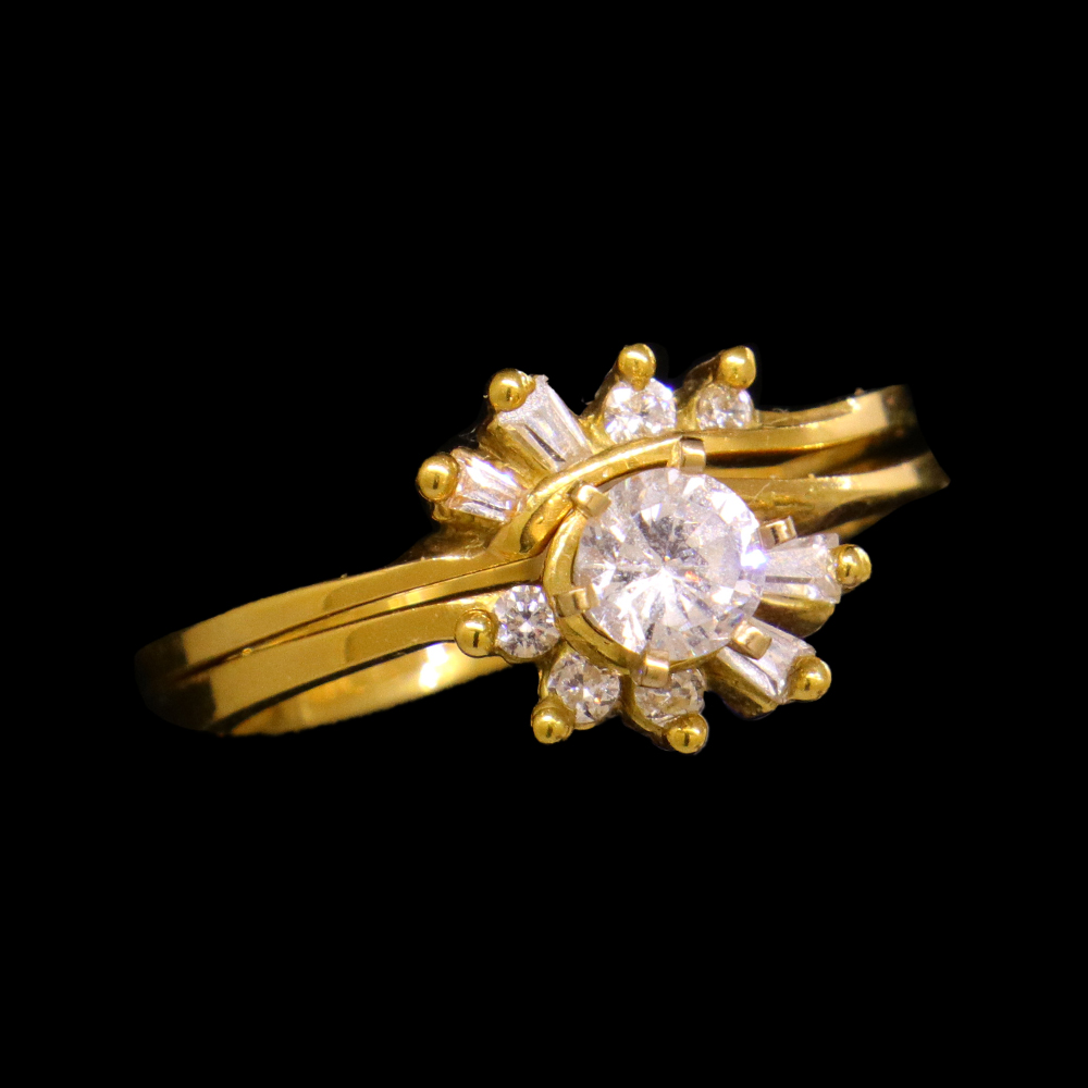 18K Gold Bridal Ring  Set